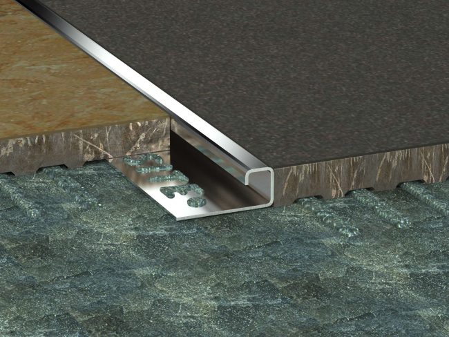 Stainless Steel Square Tile Trim with V-Cut Alusite S-TQV series