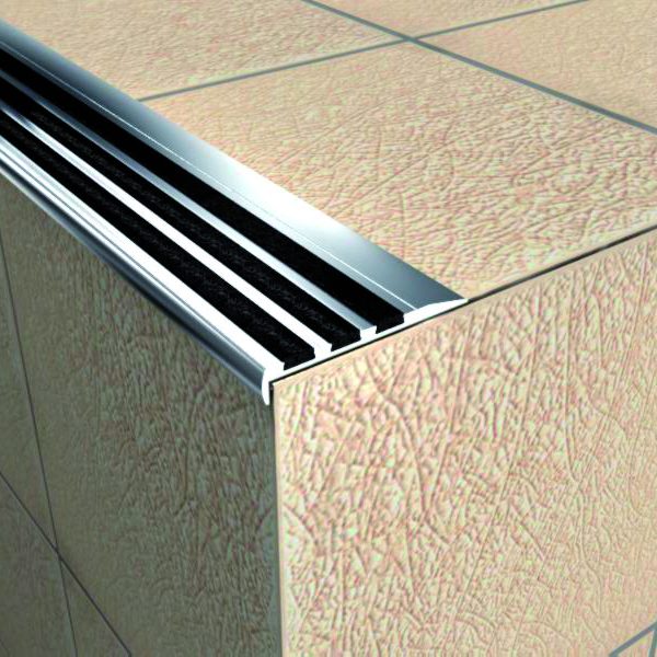 Aluminium Safety Stair Nose With Anti Slip Alusite