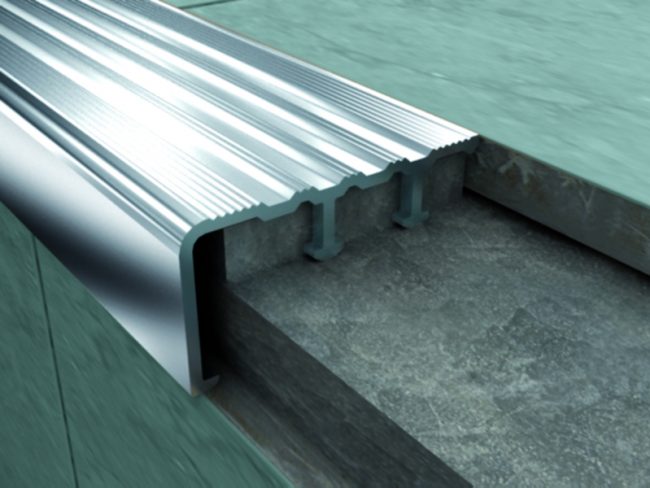 Aluminium Stair Nose for Concrete or tile Alusite SNAP Series
